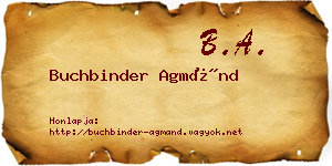 Buchbinder Agmánd névjegykártya